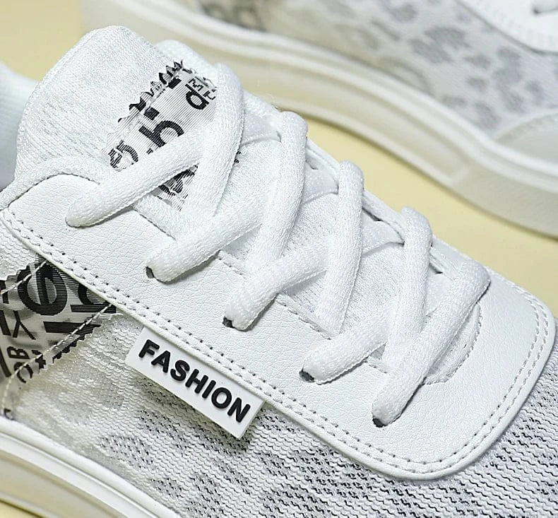 Patterned White Orthopedic Sneakers for Women – view 8