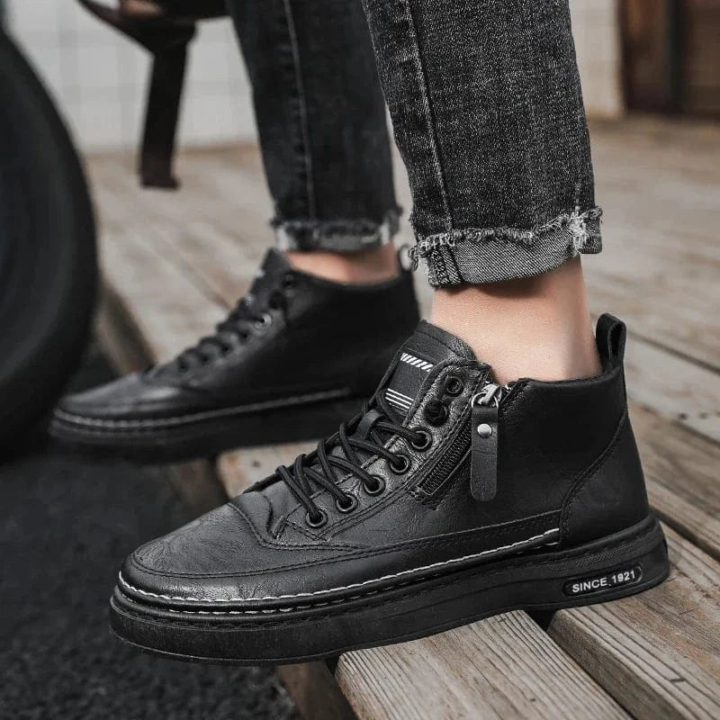 High-Sole Men's Boots for Knee Pain with Side Zipper – view 10