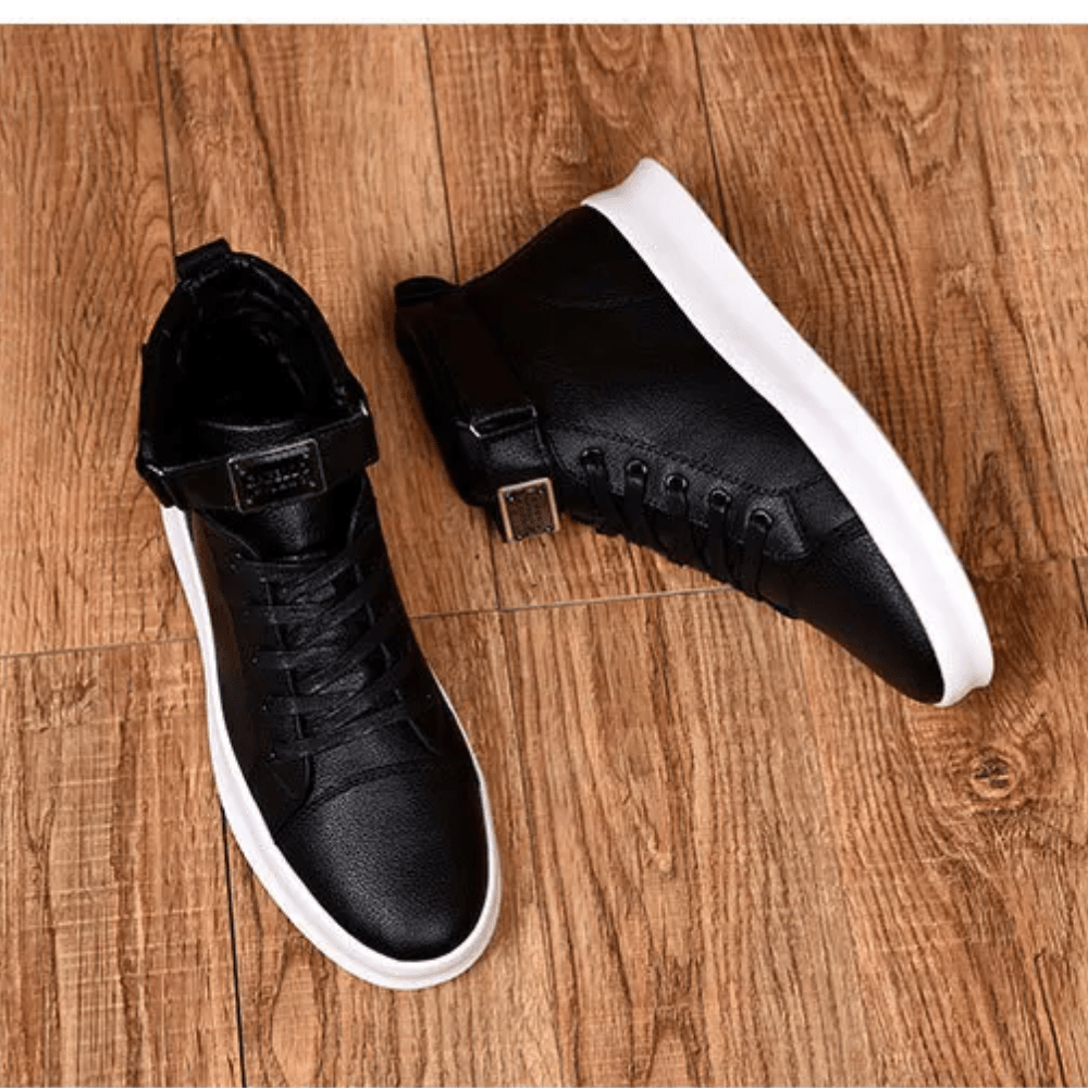 Biker-Style Faux Leather Orthopedic Boots for Men – view 4