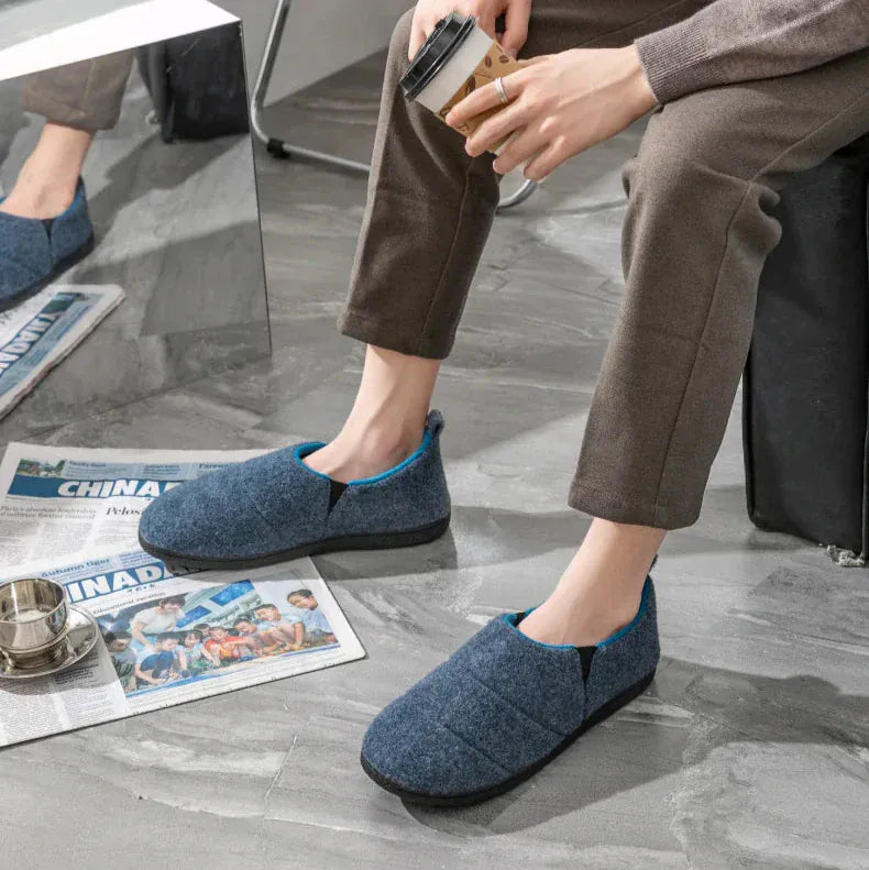 Navy Moccasin-Style Blue Orthopedic Slippers for Men – view 5