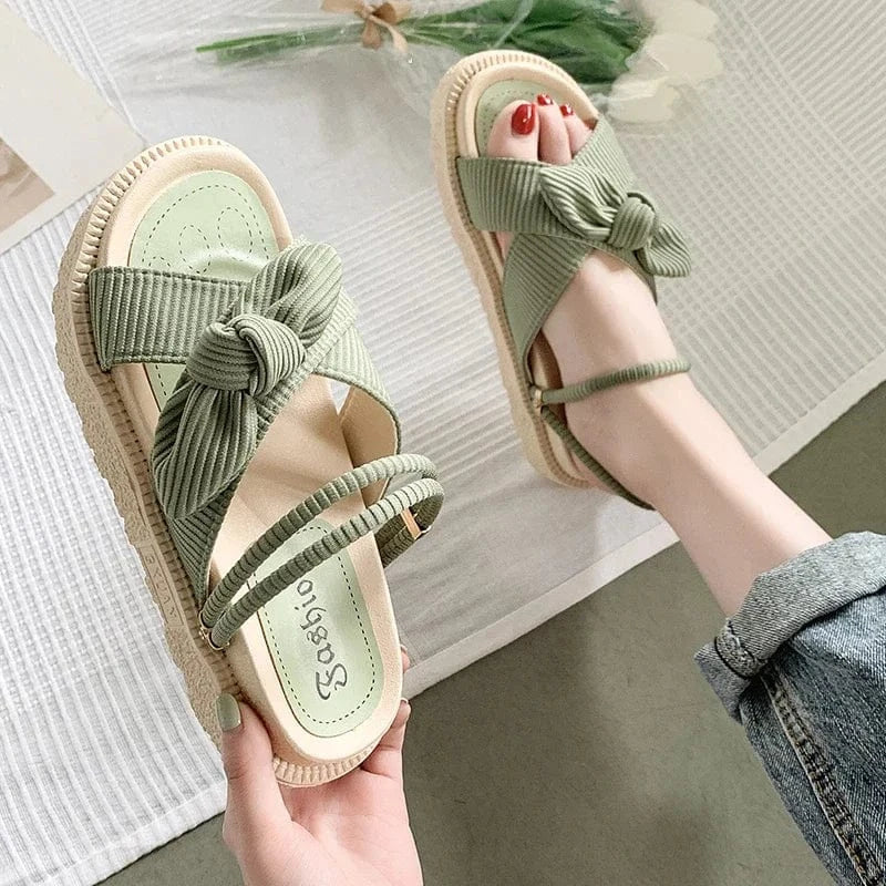 Crossed Fabric Strappy Orthopedic Slides for Women – view 5