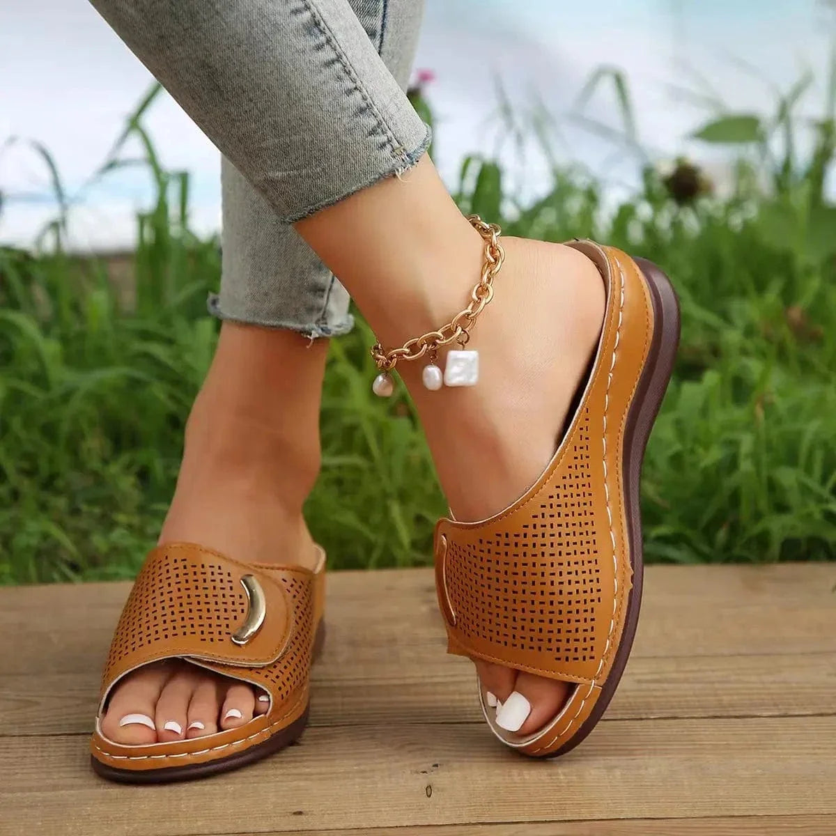 Elegant Non Slip Breathable Orthopedic Slides for Women – view 16
