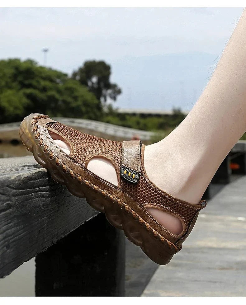 Men's Genuine Leather Slides for Swollen Feet – view 8
