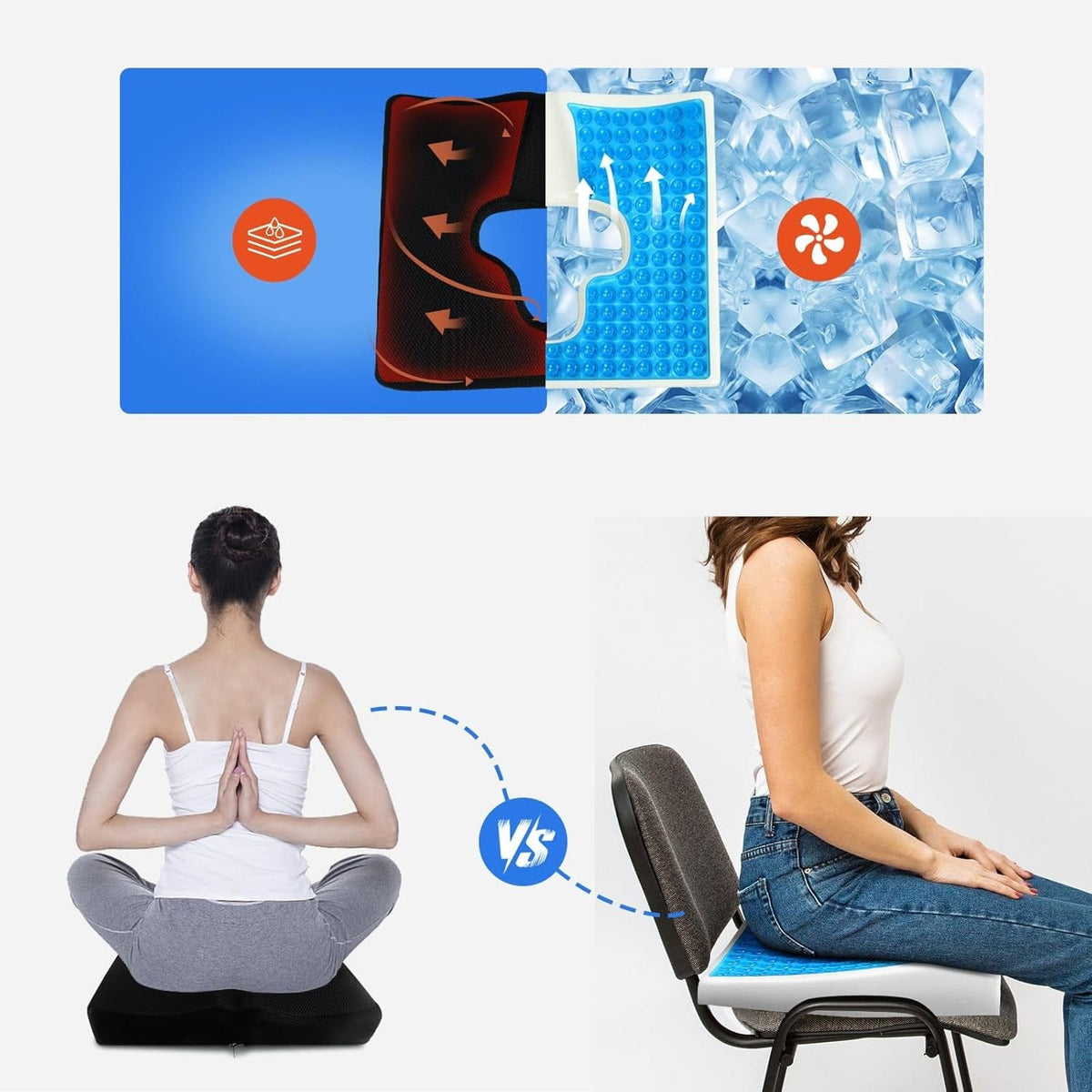 T-Shaped Memory Foam Lumbar Support Pillow with Gel – view 5