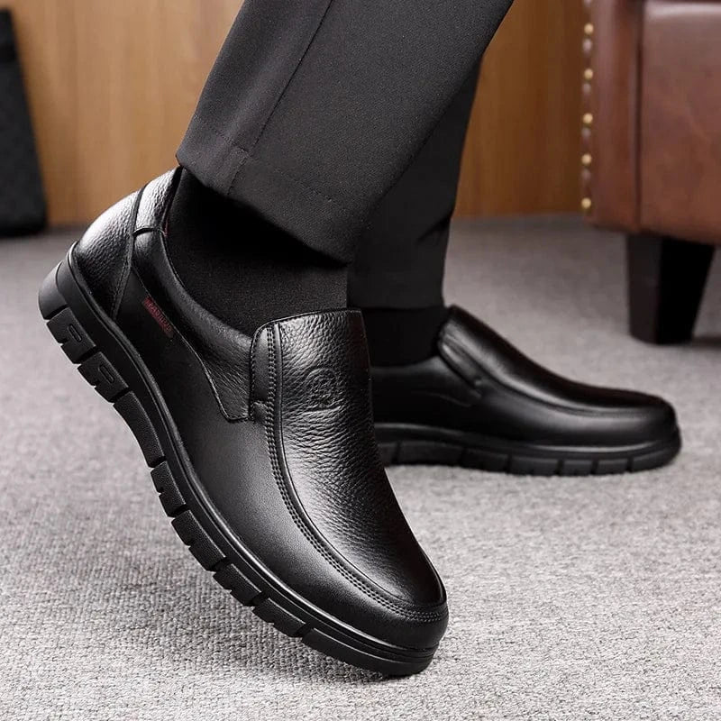 Black Leather Moccasins with Arch Support for Men – view 6