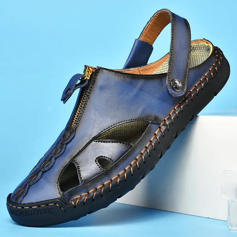 Anatomical Leather Non Slip Orthopedic Sandals for Men – view 10