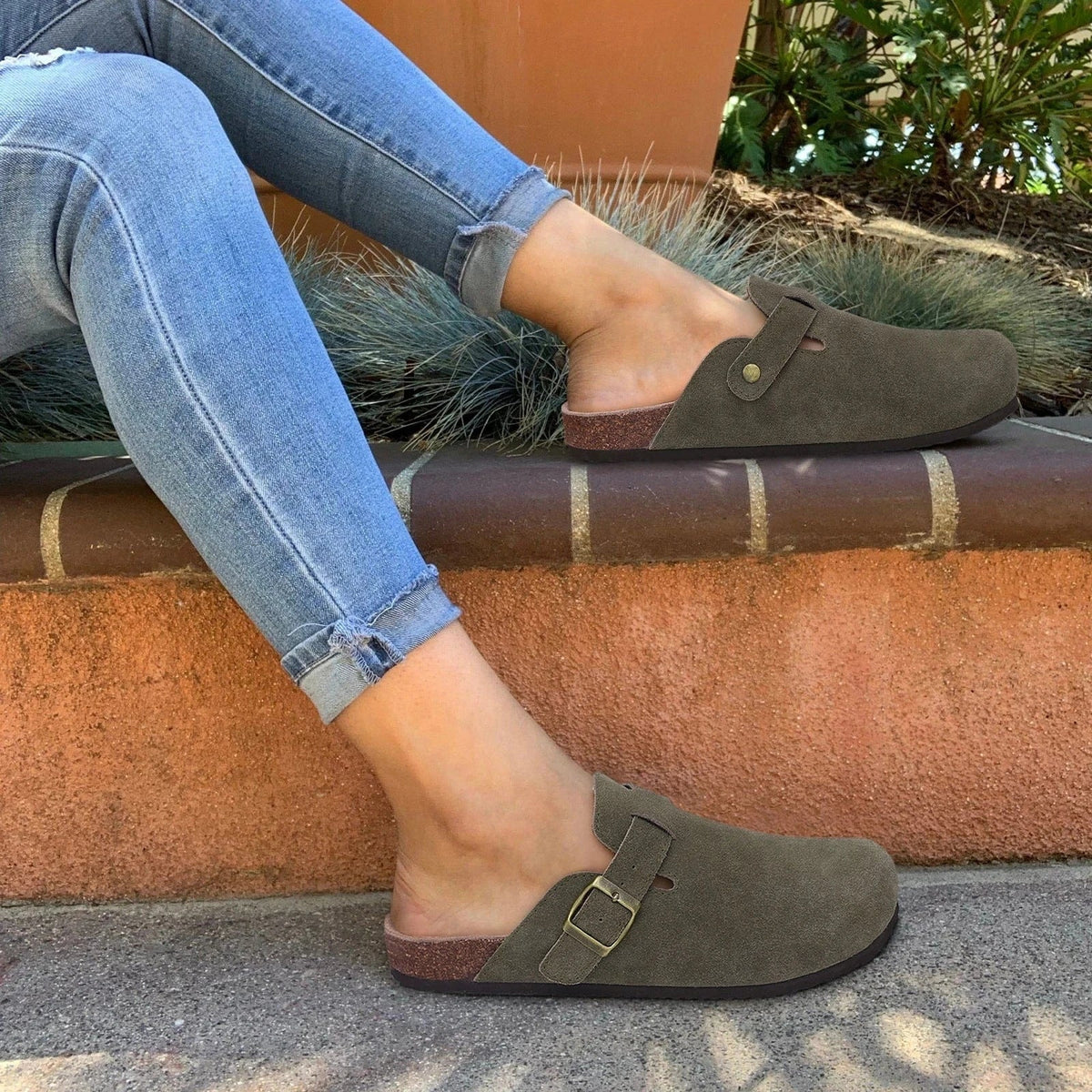 Retro Army Green Adjustable Orthopedic Sandals for Women – view 4