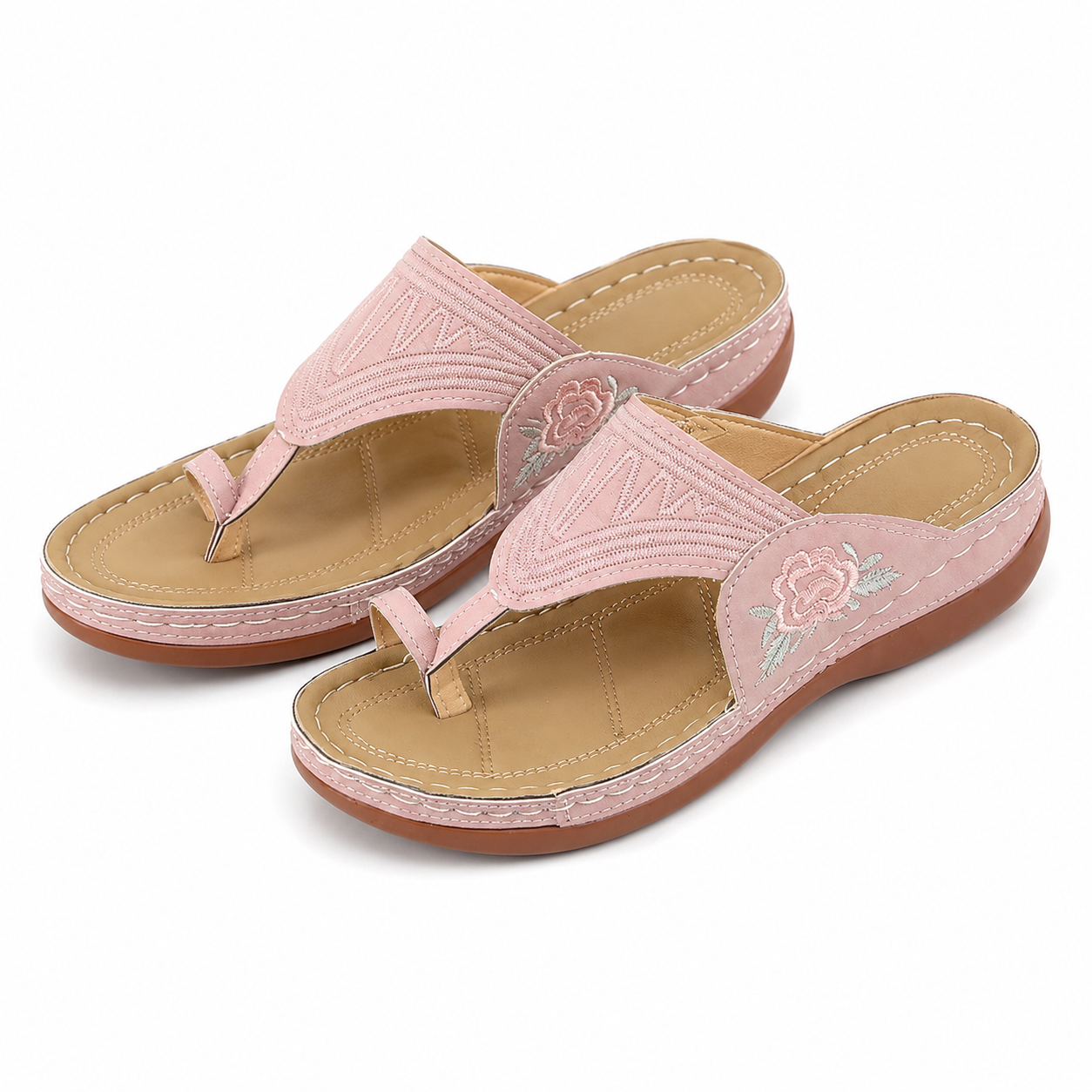Women’s Embroidered Floral Orthopedic Slides