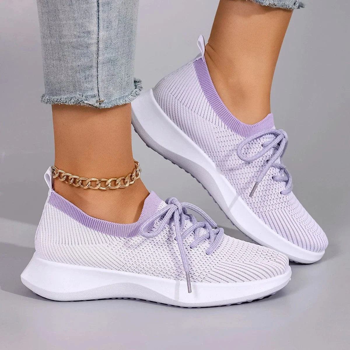 Cushioned Non Slip Lace Up Orthopedic Sneakers for Women – view 4
