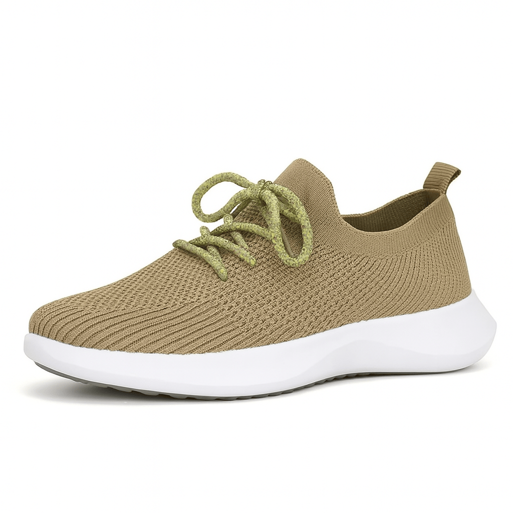 Khaki Breathable Athletic Orthopedic Sneakers for Women