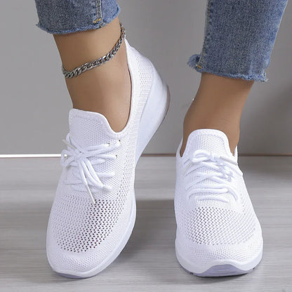 White Mesh Adjustable Orthopedic Sneakers for Women – view 2