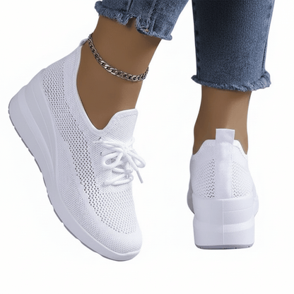 White Mesh Adjustable Orthopedic Sneakers for Women