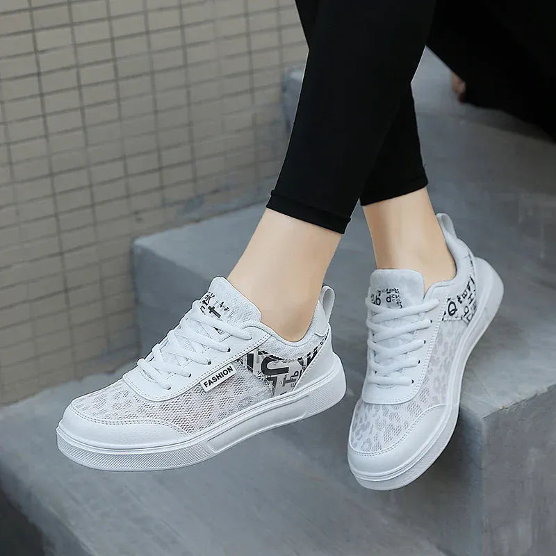 Patterned White Orthopedic Sneakers for Women – view 2