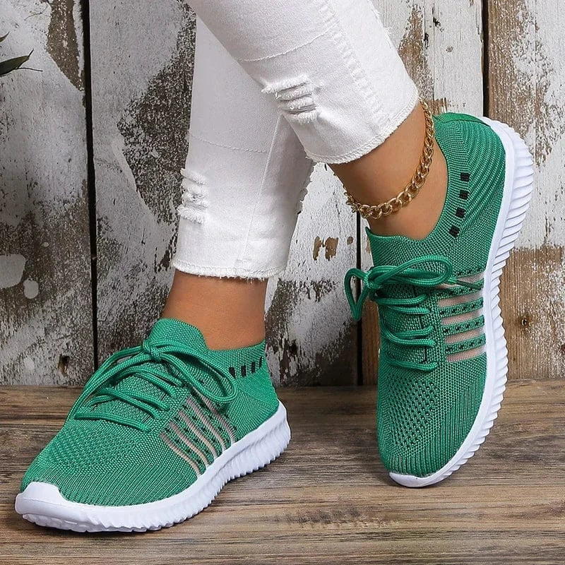 Basket Orthopédique Femme Respirante en Maille Verte