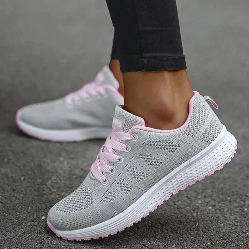Gray and Pink Trendy Non Slip Orthopedic Sneakers for Women – view 3