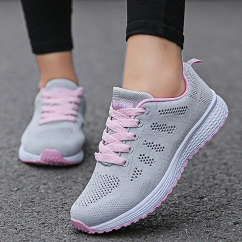 Gray and Pink Trendy Non Slip Orthopedic Sneakers for Women – view 2