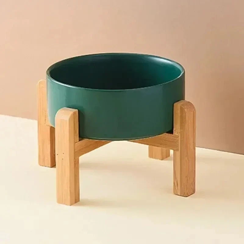 Ergonomic Tilted Dog Bowl with Bamboo Stand – view 7