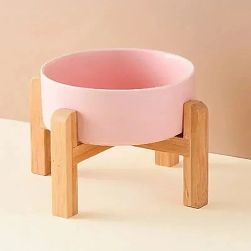 Ergonomic Tilted Dog Bowl with Bamboo Stand – view 6