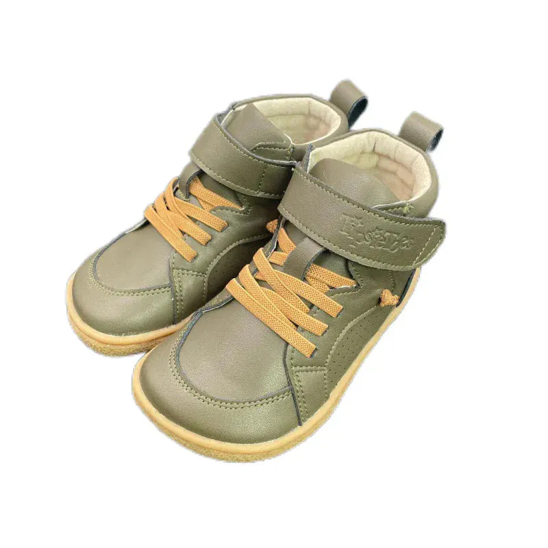 Kids' Lace-Up Short Orthopedic Leather Boots – view 9