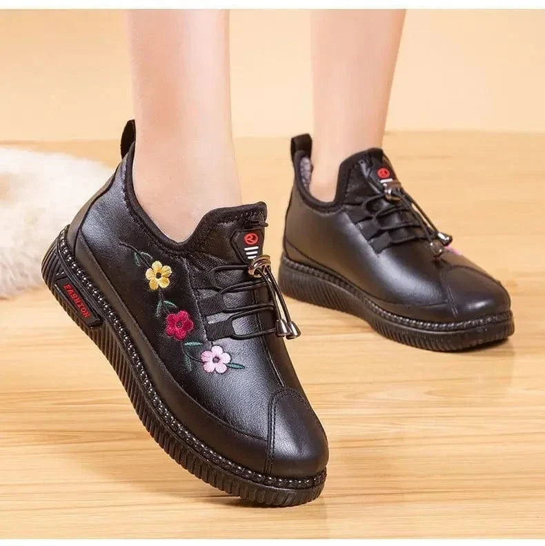 Embroidered Faux Leather Orthopedic Ankle Boots for Women – view 6