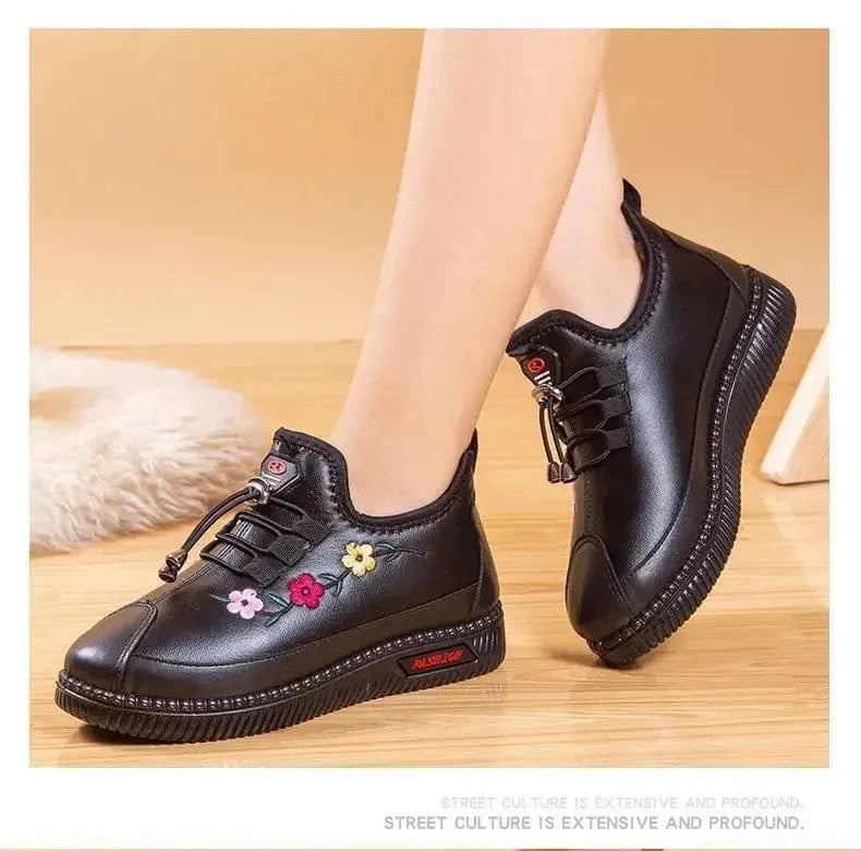 Embroidered Faux Leather Orthopedic Ankle Boots for Women – view 2