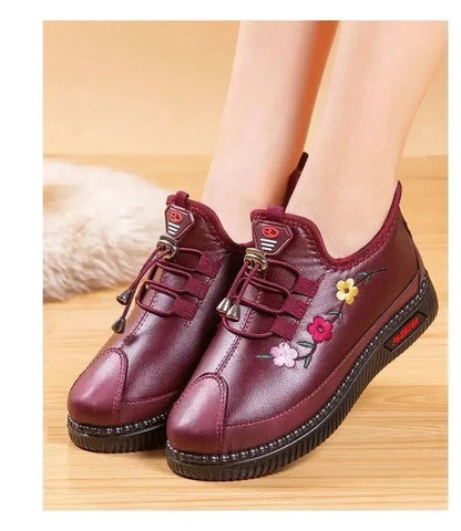 Embroidered Faux Leather Orthopedic Ankle Boots for Women – view 10