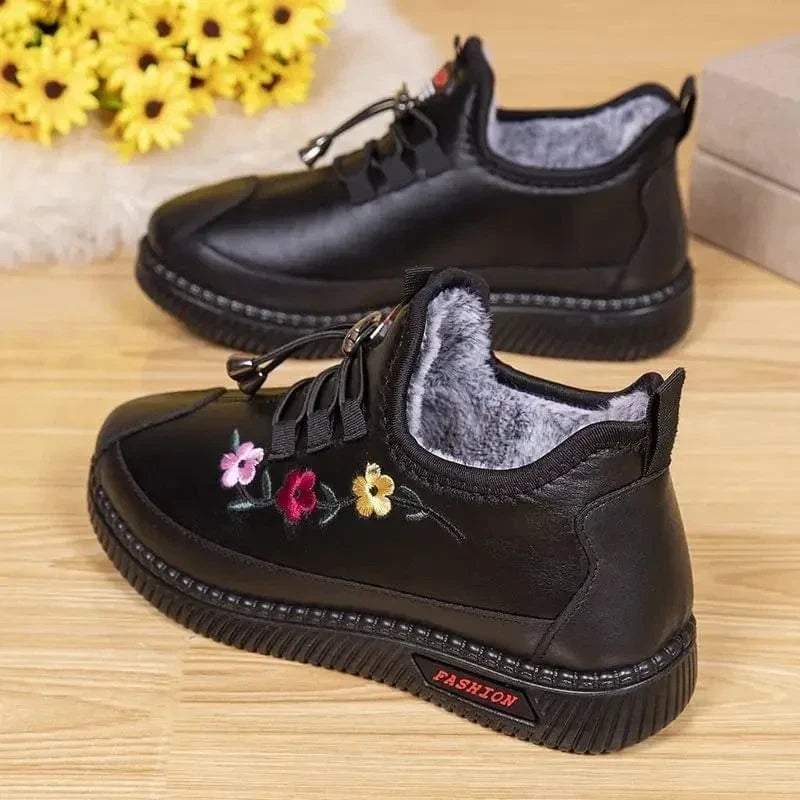 Embroidered Faux Leather Orthopedic Ankle Boots for Women – view 4