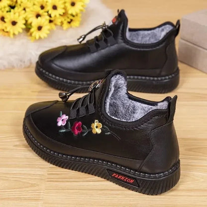 Embroidered Faux Leather Orthopedic Ankle Boots for Women – view 4