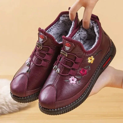 Embroidered Faux Leather Orthopedic Ankle Boots for Women – view 7