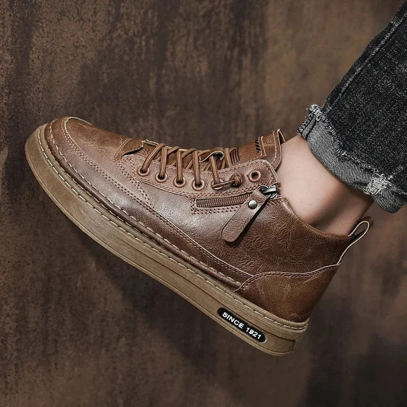 High-Sole Men's Boots for Knee Pain with Side Zipper – view 6