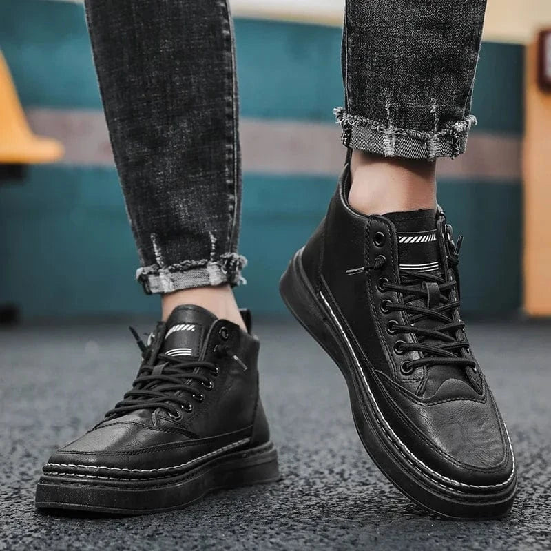 High-Sole Men's Boots for Knee Pain with Side Zipper – view 9