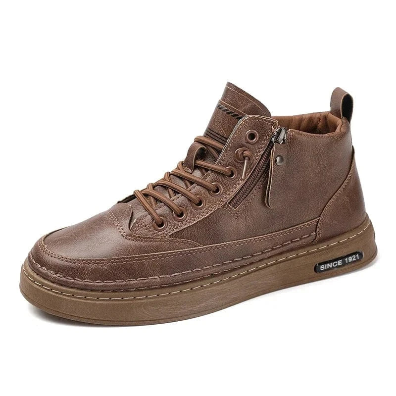 High-Sole Men's Boots for Knee Pain with Side Zipper