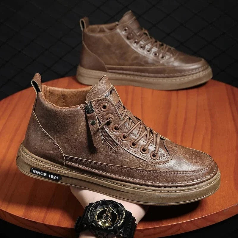 High-Sole Men's Boots for Knee Pain with Side Zipper – view 2
