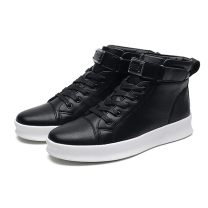 Biker-Style Faux Leather Orthopedic Boots for Men