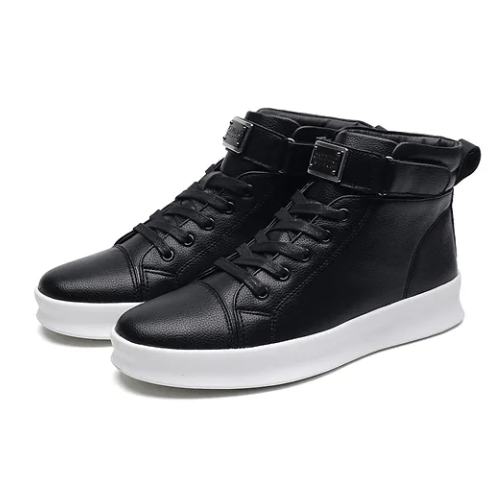 Biker-Style Faux Leather Orthopedic Boots for Men