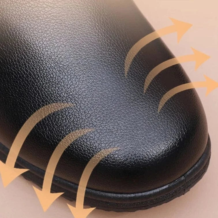 Fur-Lined Faux Leather Orthopedic Boots with Buckle – view 5