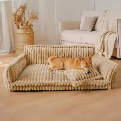 Plush Sofa-Style Fur Lined Orthopedic Dog Bed