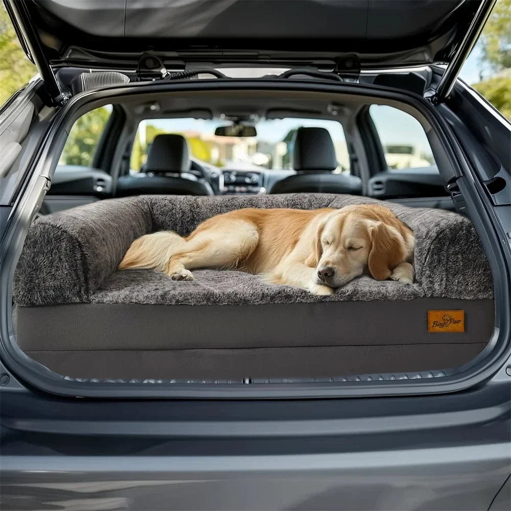 Giant Fold-Out Sofa Orthopedic Dog Bed with Plush Edge – view 4