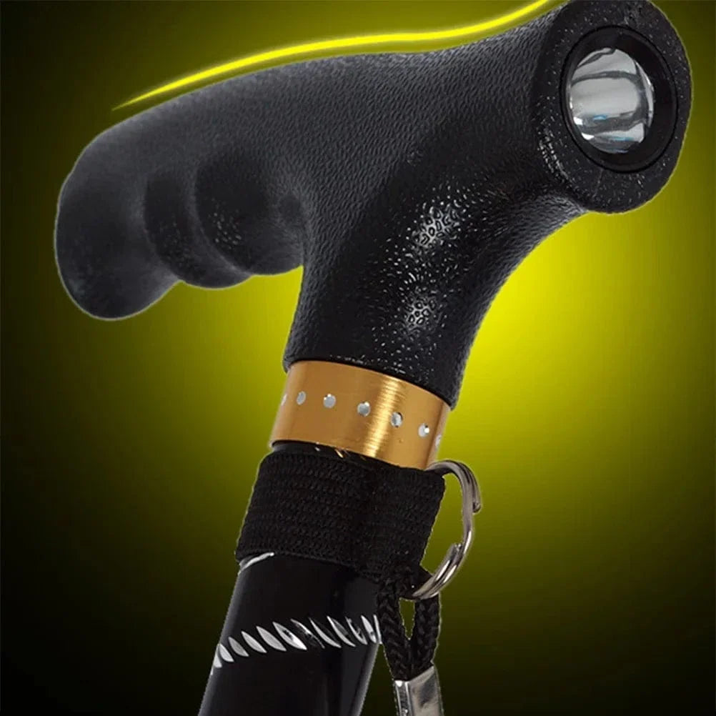 Comfortable Walking Cane with Quad Base and LED Light – view 4