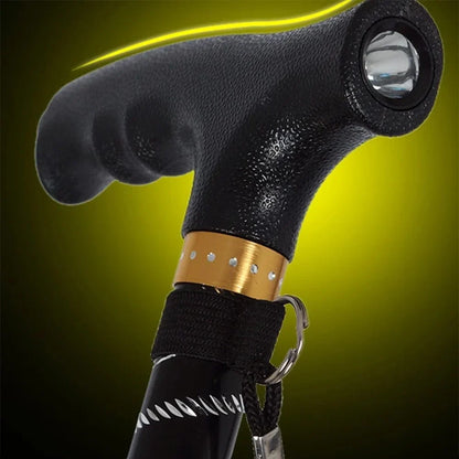Comfortable Walking Cane with Quad Base and LED Light – view 4