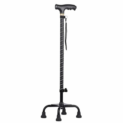 Comfortable Walking Cane with Quad Base and LED Light