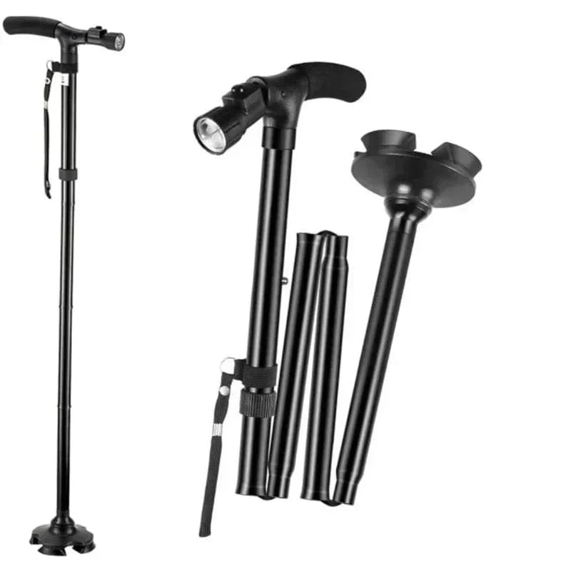 Non Slip Quad Cane with LED Light in the Handle