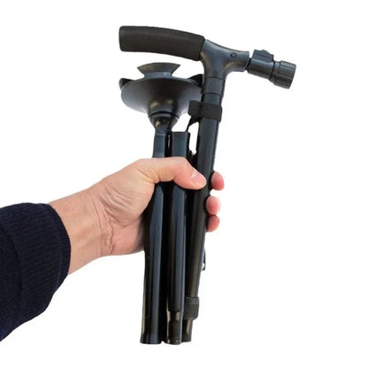 Folding Quad Cane with LED Light and Stand-Up Handle – view 2