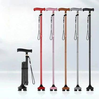 Colorful Folding Walking Cane for Elderly with Spring Base