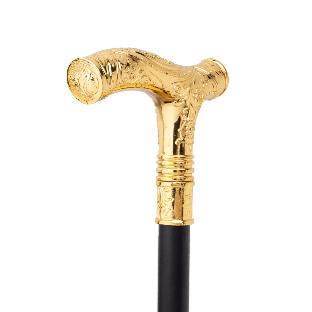 Gold Floral Luxury Walking Cane with Ergonomic Handle – view 5