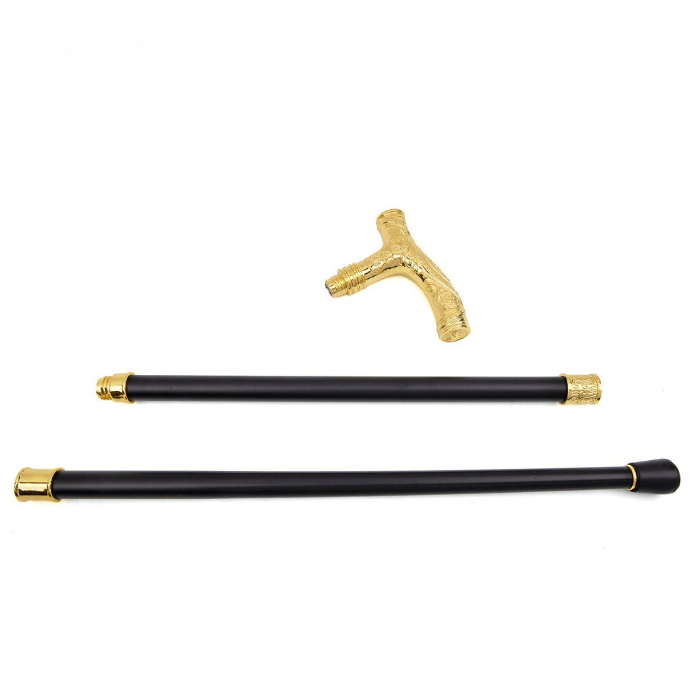 Gold Floral Luxury Walking Cane with Ergonomic Handle – view 2