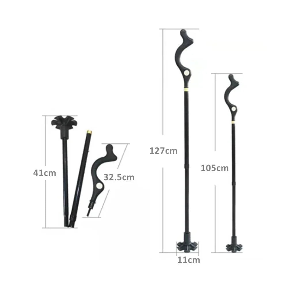 Self-Standing Non Slip Folding Cane with Adjustable Height – view 3