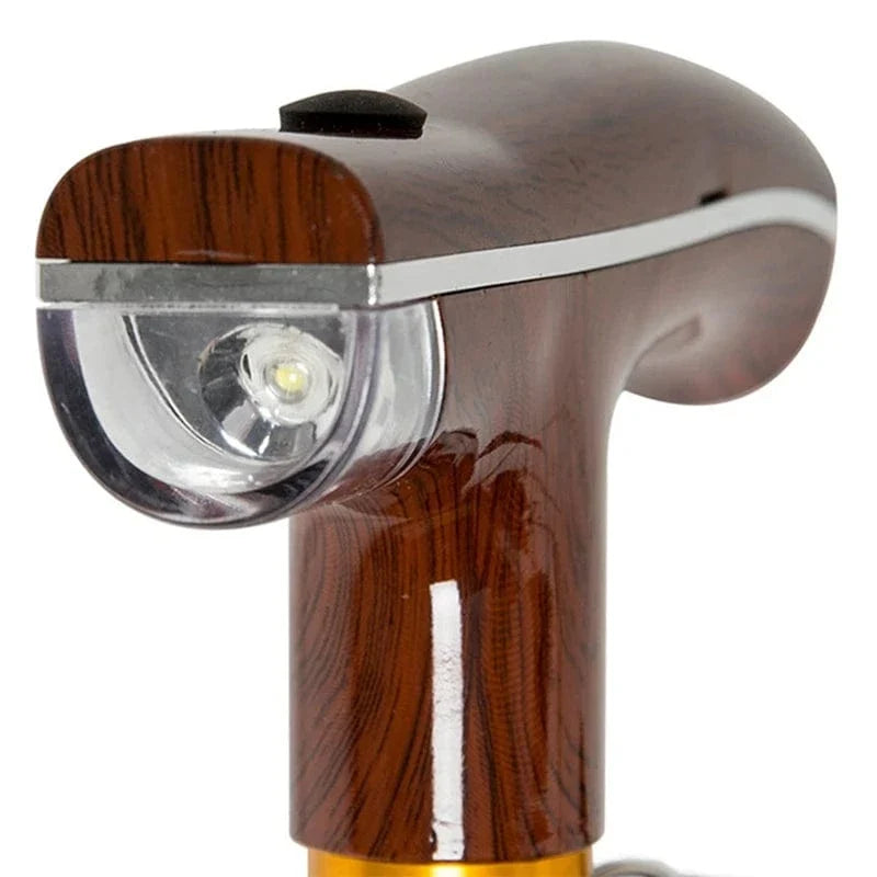 Wood-Look Adjustable Cane with Built-In LED Light – view 3