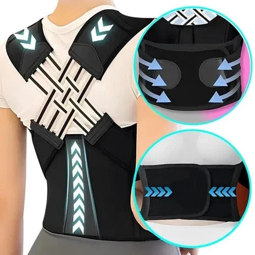 Lightweight Adjustable Back Brace with Hook-and-Loop Straps – view 2