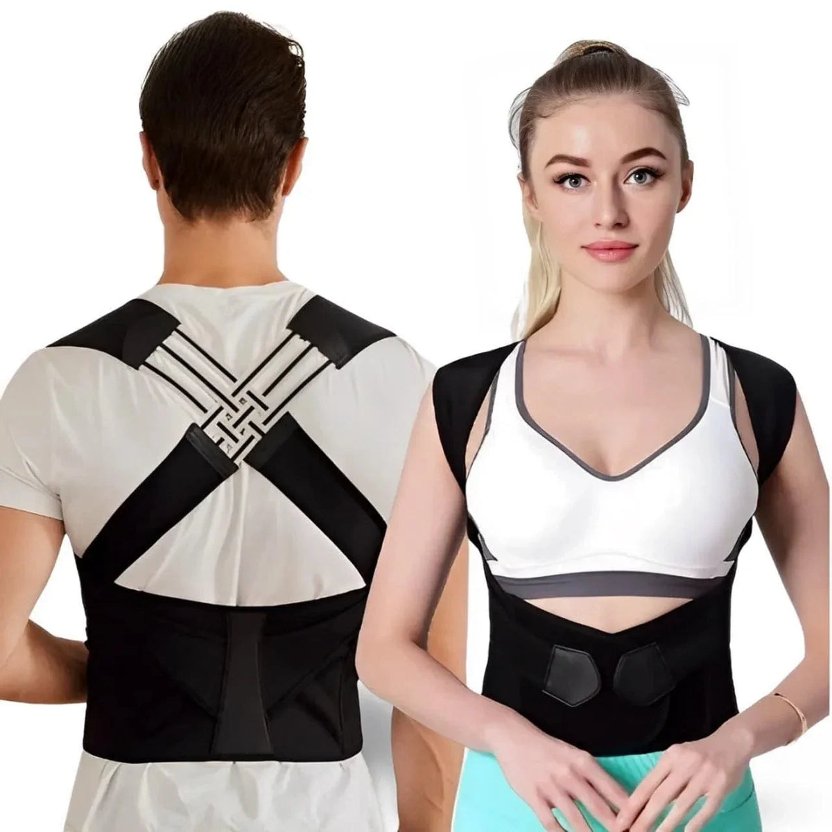 Lightweight Adjustable Back Brace with Hook-and-Loop Straps